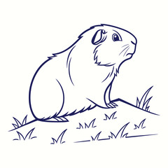 vector illustration of a sketch of a rabbit