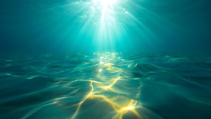 Sunlight filtering through clear turquoise ocean water creating patterns