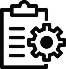 Obraz premium Stylized gear icon combined with a clipboard for administrative or technical tasks