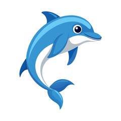 Dolphin silhouette vector icon and illustration