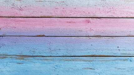 Obraz premium Horizontal wood planks, painted in ombre shades of pink and blue