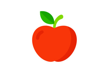 red apple with leaf