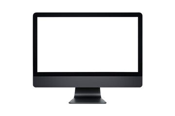 Fototapeta premium Black computer monitor with a white background. 3d isolated illustration on transparent background