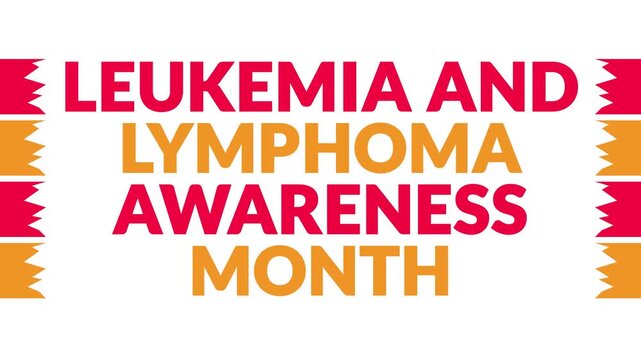 Leukemia and Lymphoma Awareness Month In and Out text from split line animation on a White background.