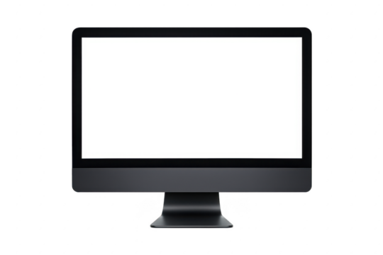 Black computer monitor with a white background. 3d isolated illustration on transparent background - Powered by Adobe