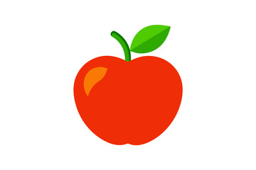 red apple with leaf