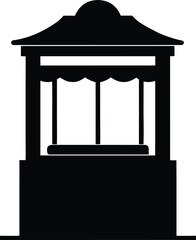 Farmers market vector icon illustration of street food icon set