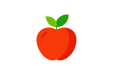 red apple with leaf
