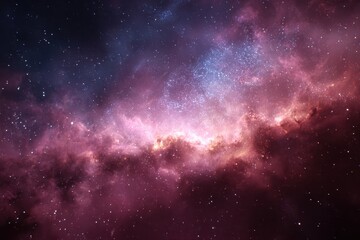 Cosmic wonder with vibrant colors showcasing a nebula, surrounded by twinkling stars in a distant galaxy full of mysteries