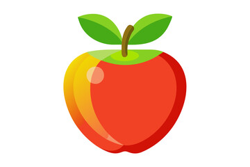 red apple with leaf