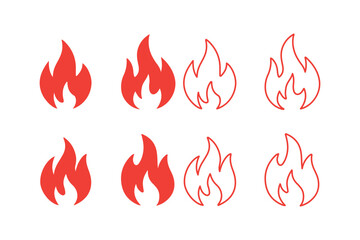 Fire flame icon. Burning symbol. Fireball sign. Energy illustration.