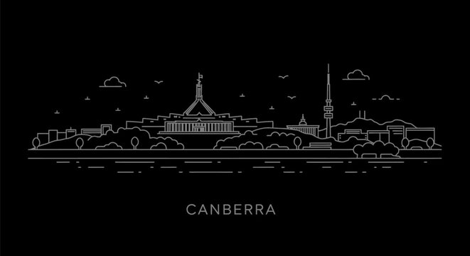 Canberra Skyline Minimal with Australia Capital.