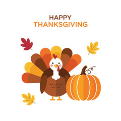 Thanksgiving Turkey with Pumpkin Decoration