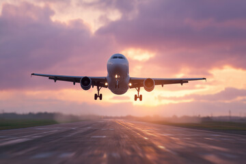 Fototapeta premium Concept of freedom and adventure, as the airplane soars through the air