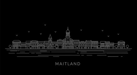 Obraz premium Maitland Skyline Minimalist vector.