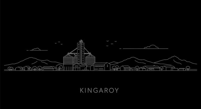 Kingaroy Skyline City Illustration.