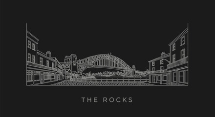 Fototapeta premium Sydney Rocks Line Art.