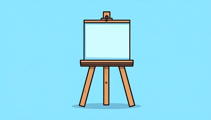 Empty art canvas on wooden easel.