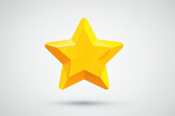 Obraz premium Golden star with subtle light and shadow on a clean gradient background