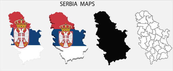 Serbia Map – Political Boundaries and Regions. Serbia Map In different designs.
