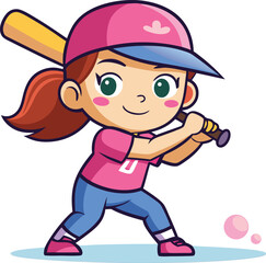 Baseball player ready to hit the ball with bat isolated on white background