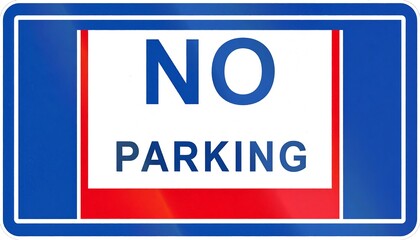 Fototapeta premium A road sign clearly indicates no parking is allowed in this area.