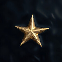 Shiny golden star decoration on a dark background, symbolizing achievement and excellence