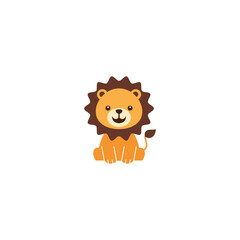 lion cartoon. lion vector illustration for icon, symbol or logo