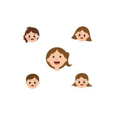 kids face logo. vector illustration of a child's cheerful face for an icon, symbol or logo