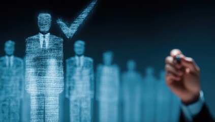 Selection process.  Hand selects a person