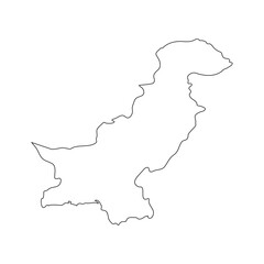 pakistan map outline vector design isolated on white background