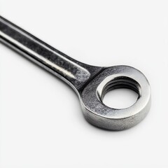 Close-up of a metal wrench head