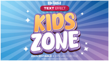 3D text effect kids zone theme