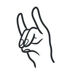 手のサイン　狐