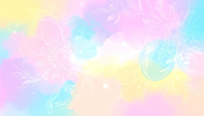 Pastel Watercolor Flower Background.