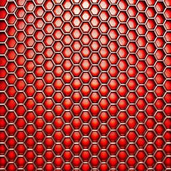 Red background with a pattern of hexagons