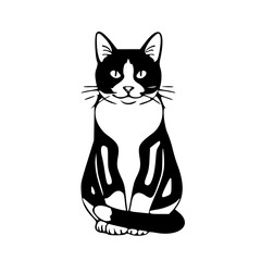 cat black and white concept 