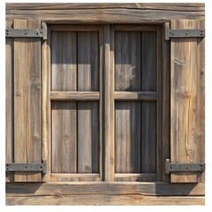 Rustic wooden window with shutters (4)