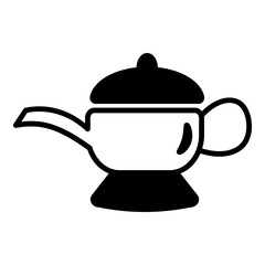 Conceptual, solid icon of a teapot, representing the brewing or preparation of new ideas or data.