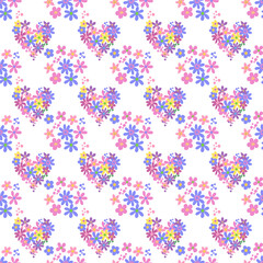 Seamless pattern minimalist repeating background with flowers. Fabric wallpaper print texture. Perfectly for backdrop, wrapped paper, linen.