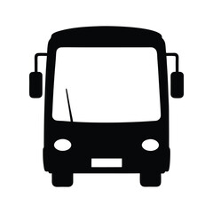 Isolated black bus front view vector illustration for transportation and travel design needs