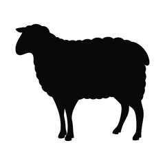 Black sheep silhouette vector illustration graphic design farm animal livestock isolated image