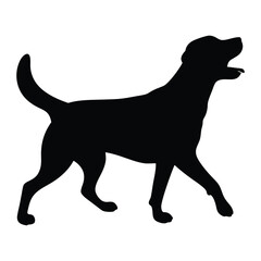 Black labrador retriever silhouette vector illustration for dog lovers and pet graphic designs