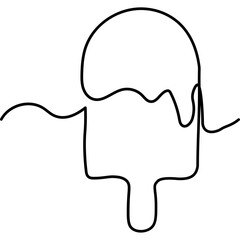 Continuous Ice Cream Line Art