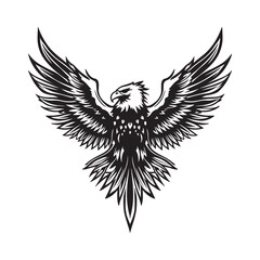 Elegant eagle bird logo vector design symbolizing freedom, creativity, peace, and modern professional branding identity