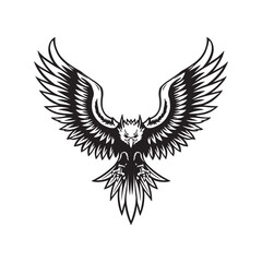 Elegant eagle bird logo vector design symbolizing freedom, creativity, peace, and modern professional branding identity