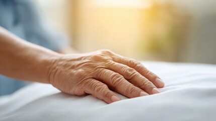 Caregiver or elderly care concept. A profession or trend of providing elderly care services. Assisting and taking care of bedridden patients or those with limited mobility.