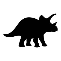 Triceratops silhouette vector illustration prehistoric animal dinosaur jurassic period extinct species herbivore