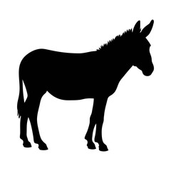 Download this black donkey silhouette vector image for graphic design and illustration projects now