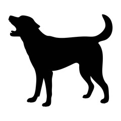 Black dog silhouette vector illustration of barking dog for pet lovers and animal graphic designs
